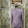 Lavender silk blend embroidered Indo-Western suit for men displayed on mannequin at Fenzi Designer Studio.