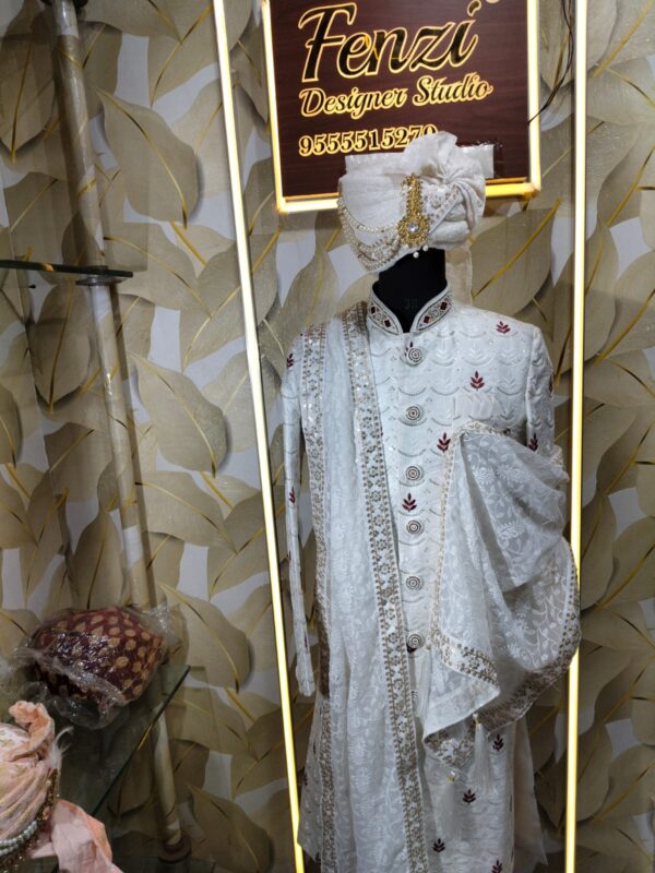 Step into Royalty with Fenzi’s Regal Pearl Sherwani