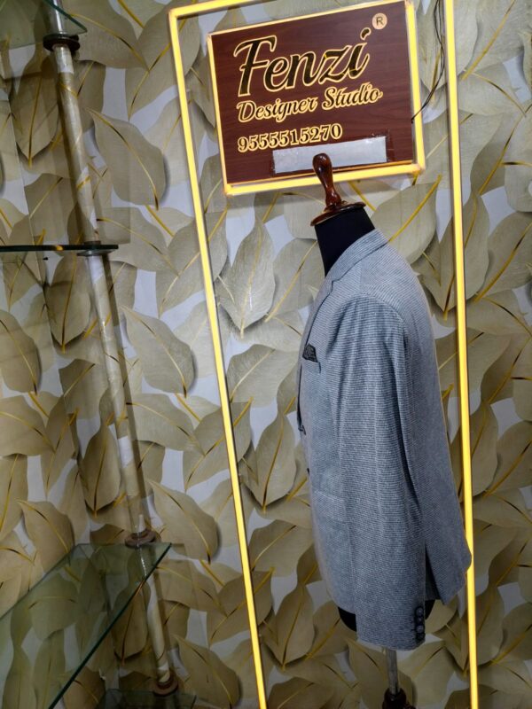 Grey textured men’s blazer