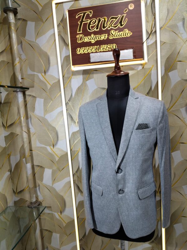 Grey textured men’s blazer