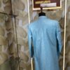 Light blue embroidered sherwani for men
