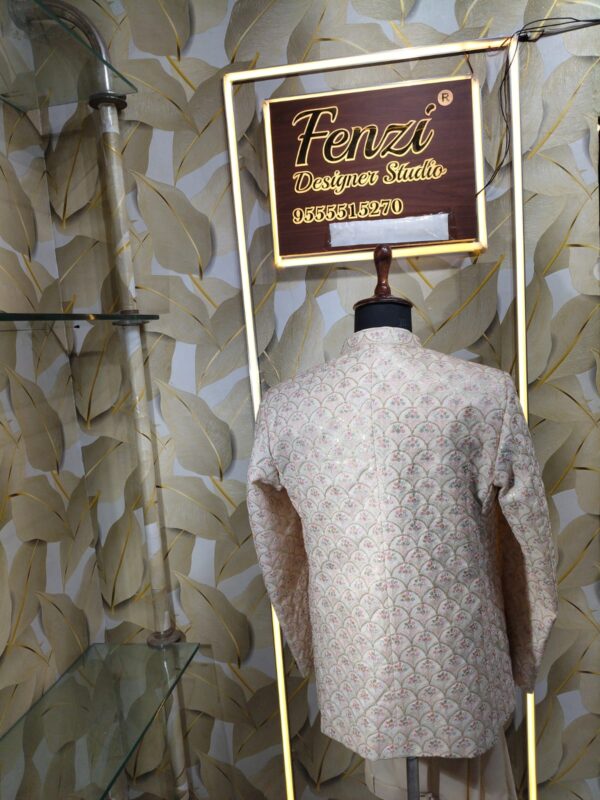 “Elegance Reimagined — Step into timeless sophistication with our Ivory Embroidered Jodhpuri Suit, crafted for men who appreciate heritage, luxury, and a distinct royal aura.”